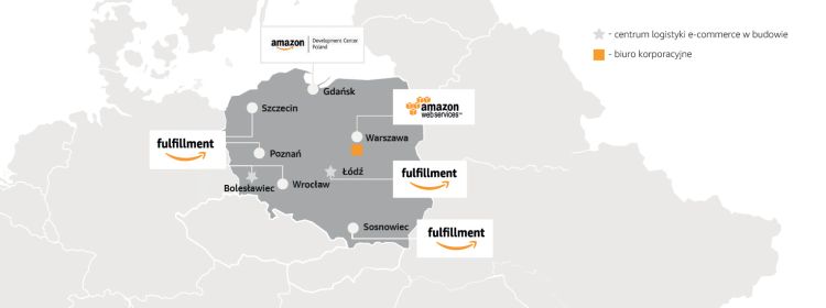 Amazon w Polsce mapa