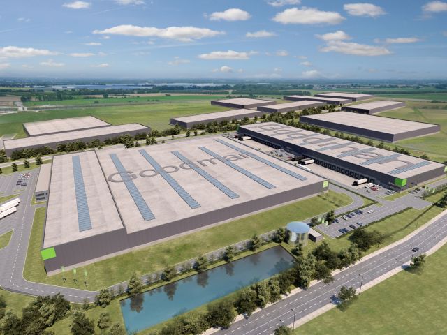 Goodman rozszerza współpracę z Gestamp i kończy budowę pierwszych magazynów w Goodman Wrocław IV Logistics Centre. Źródło: Goodman