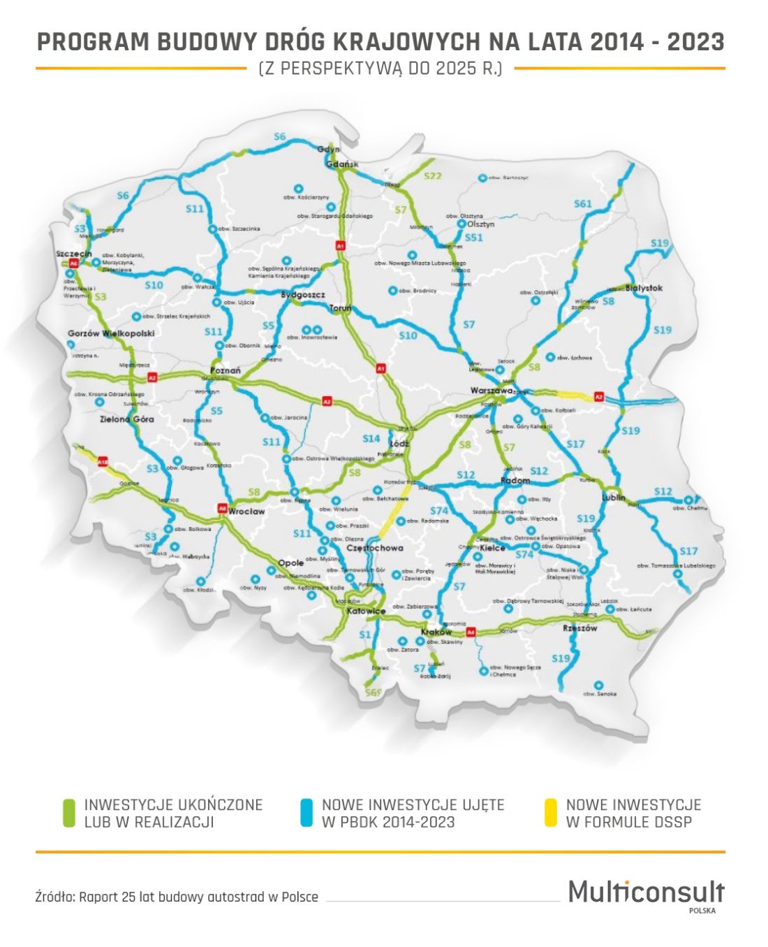 Multiconsult drogi w Polsce mapa