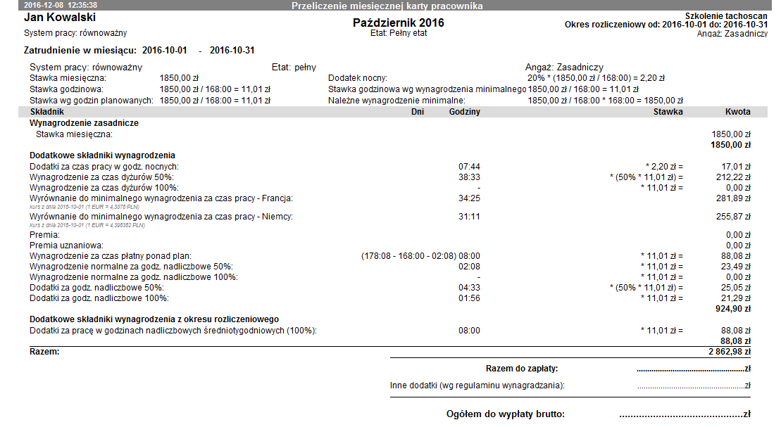 przeliczona ewidencja